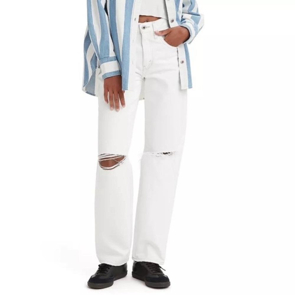 🟠NWT LEVIS Silver Tab ‘94 Baggy Wide-Leg Jeans in Off-White Sz 28/31